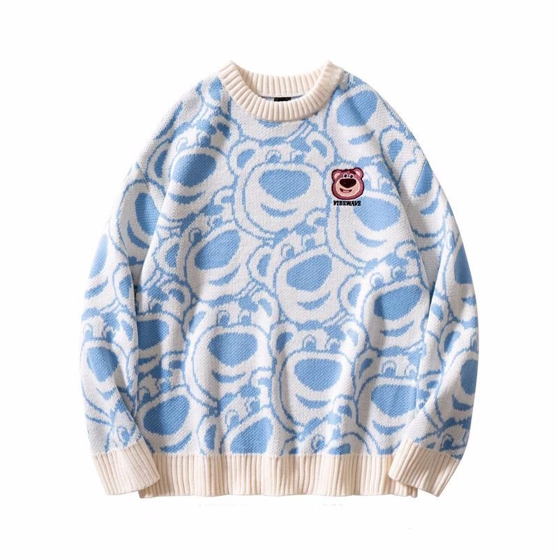 画像1: unisex lotso braid sweater pullover round neck long-sleeved 　ユニセックス男女兼用 ロッツォ編み込み セータープルオーバプルオーバー セーター (1)