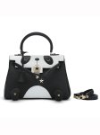 画像2: Real Leather Panda Kelly style Hand Bag with strap リアルレザー 本革 本皮 パンダ ケリースタイル ハンドバッグ ショルダーストラップ付 (2)