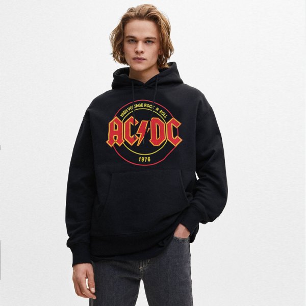 画像1: Unisex Vintage Style ACDC Front Logo Hoodie Sweat ユニセックス 男女兼用 ヴィンテージ スタイル フーディ パーカー スウェット (1)