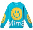 画像2: smile knit round neck sweater 　ユニセックス男女兼用スマイル編み込み丸首クールネックラウンドネックセーター (2)