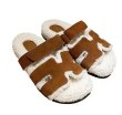 画像6: fashionable soft-soled H slippers plush slippers Sandals 　ファーモコモコHベルトサンダルスリッパ (6)