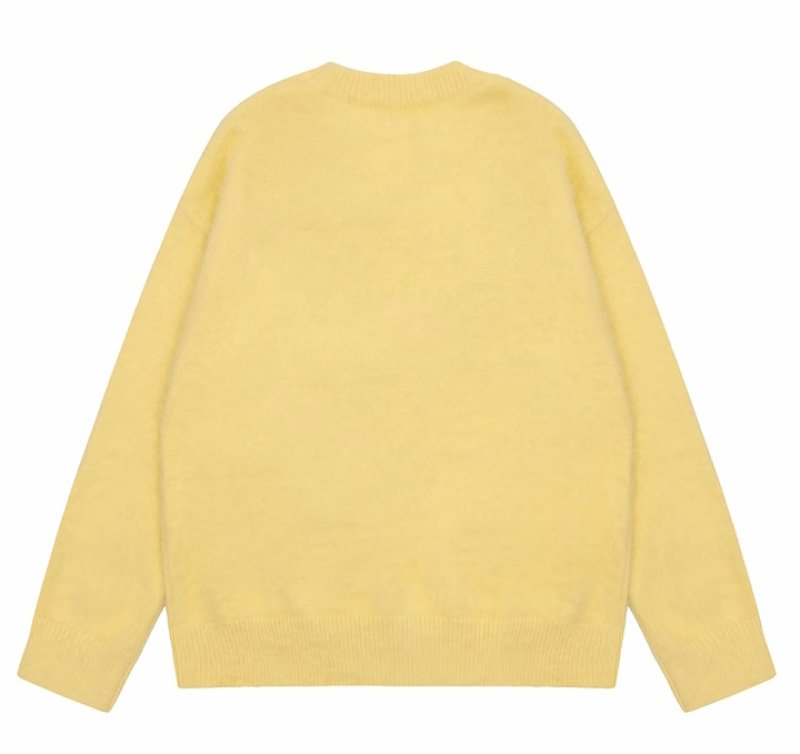 画像3: cat knit pullover sweater round neck sweater 　ユニセックス男女兼用キャット猫編み込み丸首クールネックラウンドネックセーター (3)