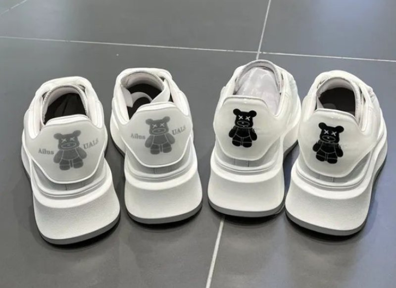 画像4: Unisex kaws leather Lace Up Sneakers  Shoes  ユニセックス 男女兼用カウズレザーレースアップスニーカー (4)