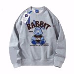 画像2: unisex Monogram Rabbit Sweat Pullover  round neck long-sleeved 　ユニセックス男女兼用 モノグラムラビットスエットプルオーバートレーナー (2)