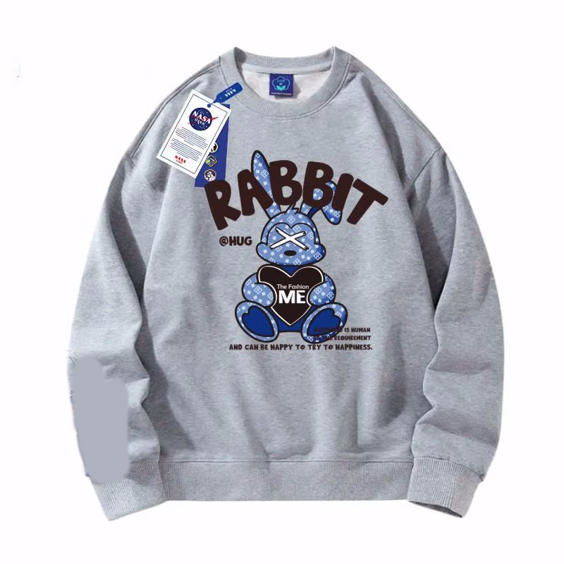 画像2: unisex Monogram Rabbit Sweat Pullover  round neck long-sleeved  ユニセックス男女兼用 モノグラムラビットスエットプルオーバートレーナー (2)