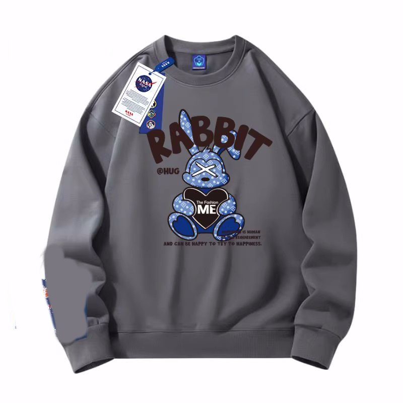 画像4: unisex Monogram Rabbit Sweat Pullover  round neck long-sleeved  ユニセックス男女兼用 モノグラムラビットスエットプルオーバートレーナー (4)