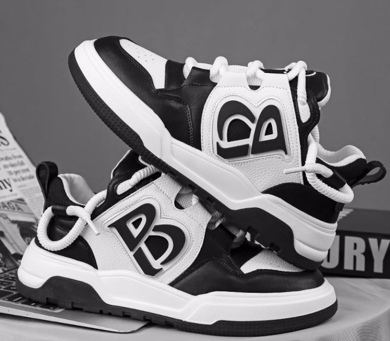 画像7: Unisex thick-soled leather Lace Up Sneakers  Shoes  ユニセックス 男女兼用Bロゴレザーレースアップスニーカー (7)