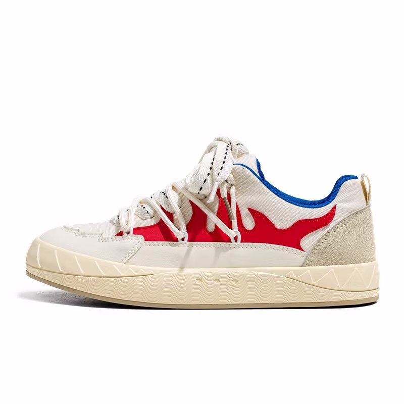 画像2: Stitching platform leather lace-up sneakers  Shoes  ユニセックス 男女兼用ステッチング厚底プラットフォームレザーレースアップスニーカー (2)