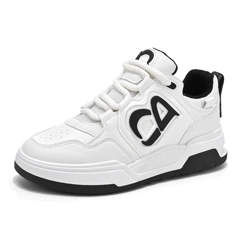 画像4: Unisex thick-soled leather Lace Up Sneakers  Shoes  ユニセックス 男女兼用Bロゴレザーレースアップスニーカー (4)