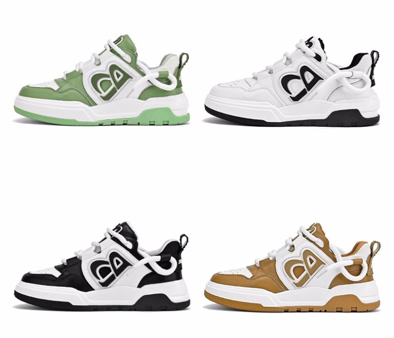 画像5: Unisex thick-soled leather Lace Up Sneakers  Shoes  ユニセックス 男女兼用Bロゴレザーレースアップスニーカー (5)