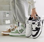 画像8: Unisex thick-soled leather Lace Up Sneakers  Shoes  ユニセックス 男女兼用Bロゴレザーレースアップスニーカー (8)
