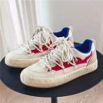 画像5: Stitching platform leather lace-up sneakers  Shoes  ユニセックス 男女兼用ステッチング厚底プラットフォームレザーレースアップスニーカー (5)