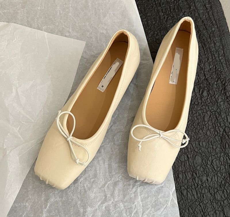 画像3: women's square toe flat shoe pumps スクエアトゥ フラットシューズパンプスバレーシューズ (3)