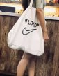 画像2: "LOGO" Swoosh canvas Unisex tote bag 男女兼用　ロゴ　スウッシュ　コットン　トートバッグ (2)