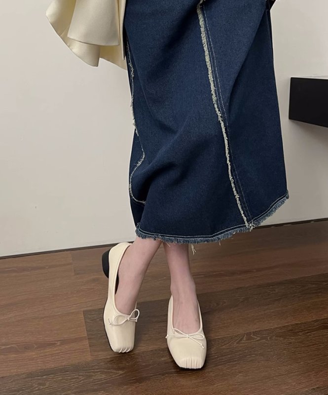 画像11: women's square toe flat shoe pumps スクエアトゥ フラットシューズパンプスバレーシューズ (11)