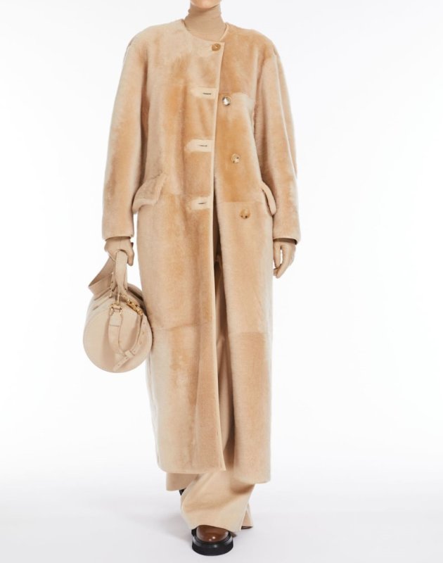 画像4: merino sheep fur all-in-one fur coats Jacket　シープスキンオールインワンロング コート ジャケット (4)