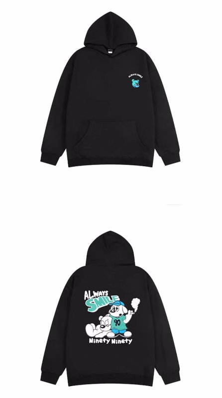 画像4: Unisex smoking bear hoodie Sweat Shirt 男女兼用　　スモーキングベア熊フーディ　スウェットパーカー　シャツ (4)