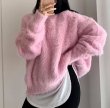 画像6: Fluffy round neck pullover sweater　ユニセックス男女兼用モコモコラウンドネックプルオーバーセーター (6)