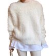 画像1: Fluffy round neck pullover sweater　ユニセックス男女兼用モコモコラウンドネックプルオーバーセーター (1)