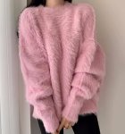 画像3: Fluffy round neck pullover sweater　ユニセックス男女兼用モコモコラウンドネックプルオーバーセーター (3)