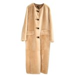 画像1: merino sheep fur all-in-one fur coats Jacket　シープスキンオールインワンロング コート ジャケット (1)