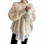 画像7: Fluffy round neck pullover sweater　ユニセックス男女兼用モコモコラウンドネックプルオーバーセーター (7)