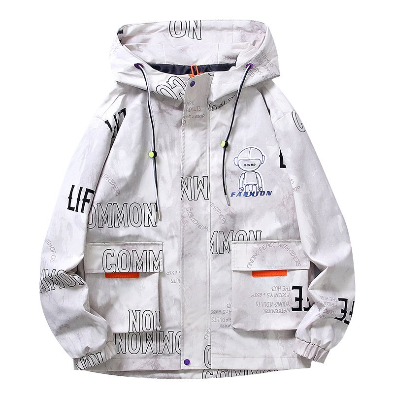 astronaut print windbreaker mountain parka jacket blouson