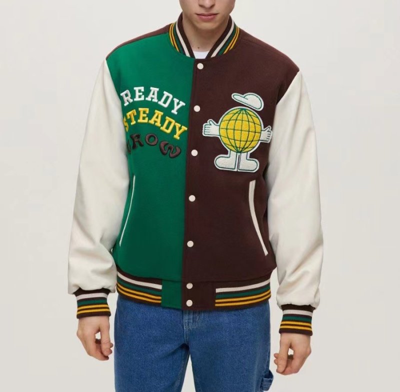 画像2: Polish embroidery baseball jacket stadium jacket baseball uniform jacket blouson  ユニセックス 男女兼用ポーランド刺繍スタジアムジャンパー スタジャン MA-1 ボンバー ジャケット ブルゾン (2)