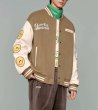 画像4: garfield & bear＆smile embroidery baseball jacket stadium jacket baseball uniform jacket blouson  ユニセックス 男女兼用ガーフィールド＆ベア＆スマイル刺繍スタジアムジャンパー スタジャン MA-1 ボンバー ジャケット ブルゾン (4)