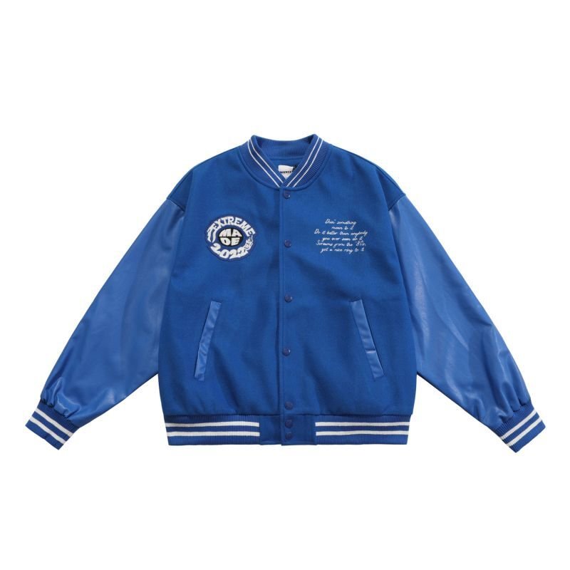 画像8: MADEEXTREME logo embroidery baseball jacket stadium jacket baseball uniform jacket blouson  ユニセックス 男女兼用MADEEXTREME ロゴ刺繍スタジアムジャンパー スタジャン MA-1 ボンバー ジャケット ブルゾン (8)