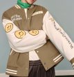 画像3: garfield & bear＆smile embroidery baseball jacket stadium jacket baseball uniform jacket blouson  ユニセックス 男女兼用ガーフィールド＆ベア＆スマイル刺繍スタジアムジャンパー スタジャン MA-1 ボンバー ジャケット ブルゾン (3)