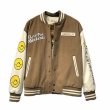 画像2: garfield & bear＆smile embroidery baseball jacket stadium jacket baseball uniform jacket blouson  ユニセックス 男女兼用ガーフィールド＆ベア＆スマイル刺繍スタジアムジャンパー スタジャン MA-1 ボンバー ジャケット ブルゾン (2)