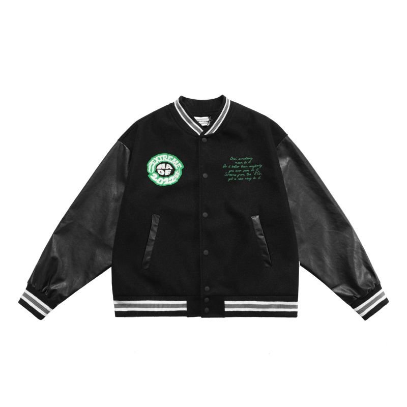 画像7: MADEEXTREME logo embroidery baseball jacket stadium jacket baseball uniform jacket blouson  ユニセックス 男女兼用MADEEXTREME ロゴ刺繍スタジアムジャンパー スタジャン MA-1 ボンバー ジャケット ブルゾン (7)