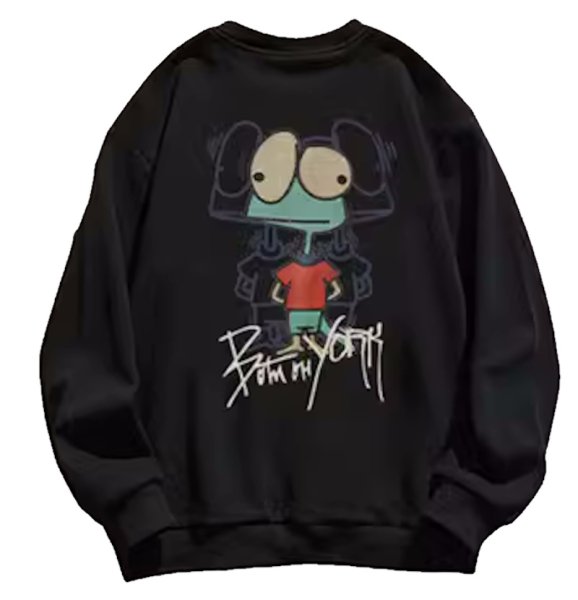 画像1: Unisex surprised frog print Sweat Shirt 男女兼用びっくりカエルプリントロゴスウェットシャツトレーナー (1)