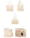 画像8: Weekender Aperture Quilted Tote Shoulder Drawstring Bag Handbag 　Weekender絞りキルティングトートショルダー巾着バッグ (8)