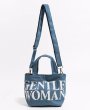 画像2: gentlewoman logo denim tote shoulder bag Handbag 　ユニセックス男女兼用gentlewomanロゴデニム２WAYトートショルダーバッグ (2)