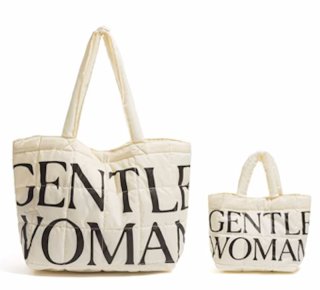 gentlewoman logo denim tote shoulder bag Handbag ユニ