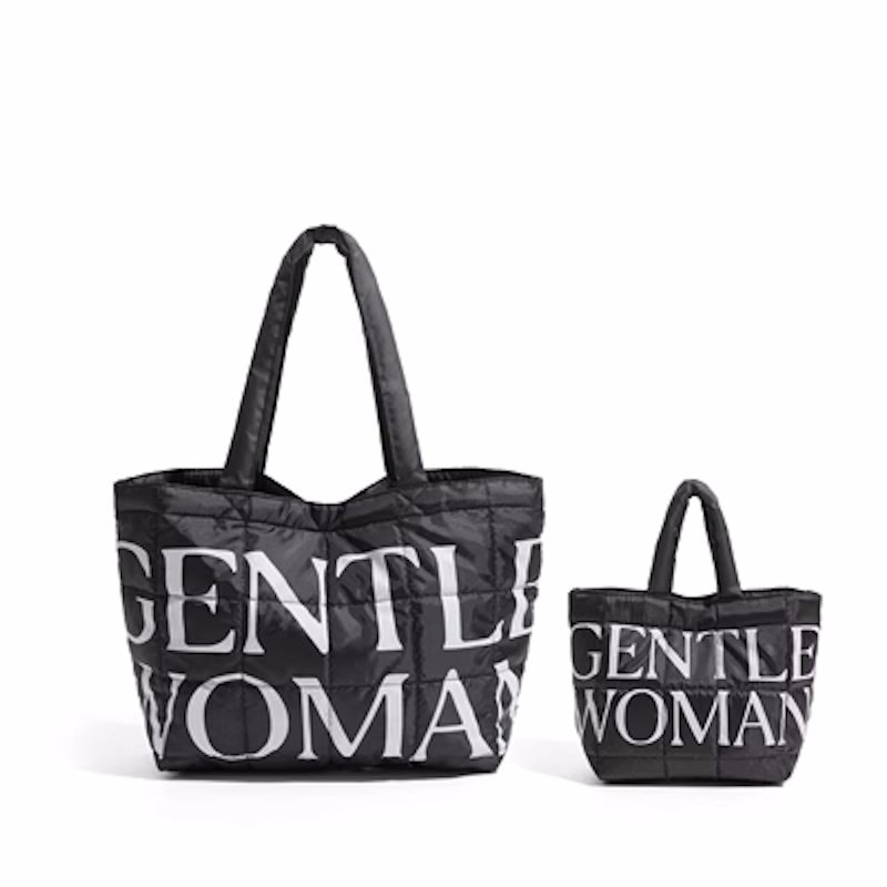 gentlewoman logo down bubble tote shoulder bag Handbag ユニ