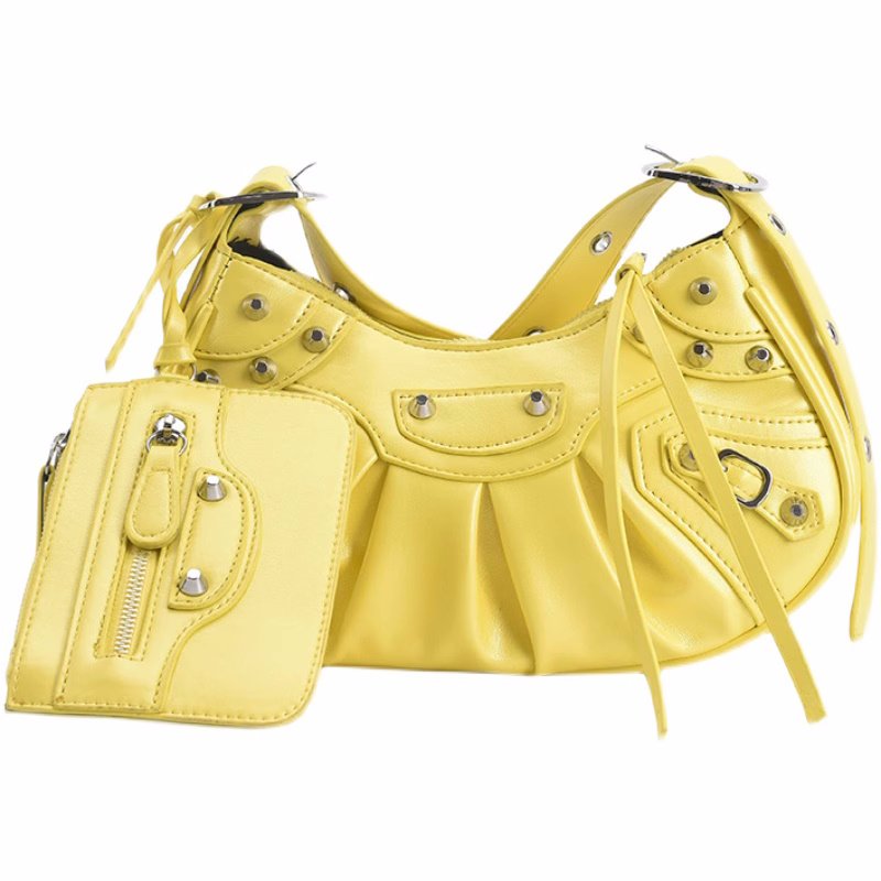 画像4: SALE セール crossbody shoulder under arm motorcycle dumpling bag Handbag 　クロスボディショルダーアンダーアームモーターサイクルダンプリングバッグ (4)