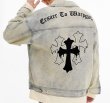 画像5: cross retro lapel denim jacket G Jean baseball jacket stadium jacket baseball uniform jacket blouson  ユニセックス 男女兼用雨だれクロスプリントGジャン ジャケットスタジアムジャンパー スタジャン MA-1 ボンバー ジャケット ブルゾン (5)