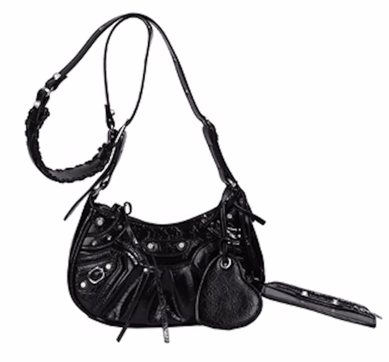 画像1: SALE セール crossbody shoulder under arm motorcycle dumpling bag Handbag 　クロスボディショルダーアンダーアームモーターサイクルダンプリングバッグ (1)