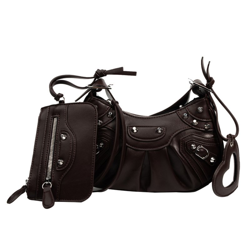 画像15: SALE セール crossbody shoulder under arm motorcycle dumpling bag Handbag 　クロスボディショルダーアンダーアームモーターサイクルダンプリングバッグ (15)