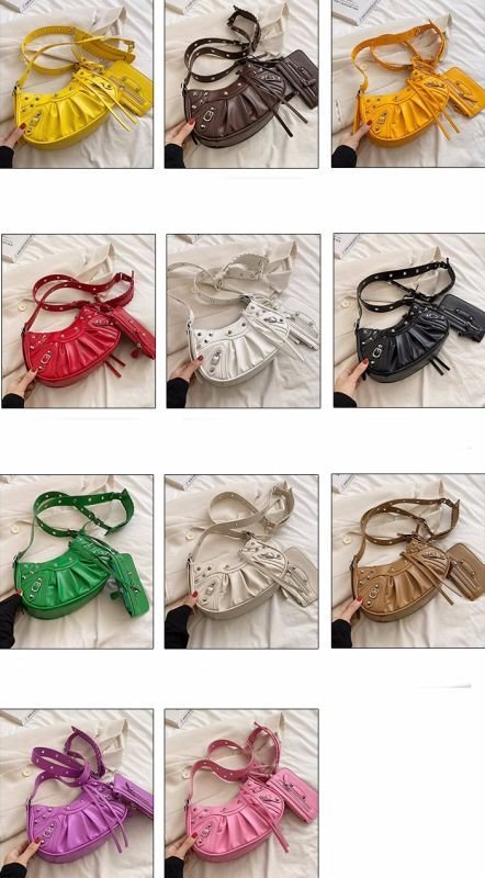 画像6: SALE セール crossbody shoulder under arm motorcycle dumpling bag Handbag 　クロスボディショルダーアンダーアームモーターサイクルダンプリングバッグ (6)