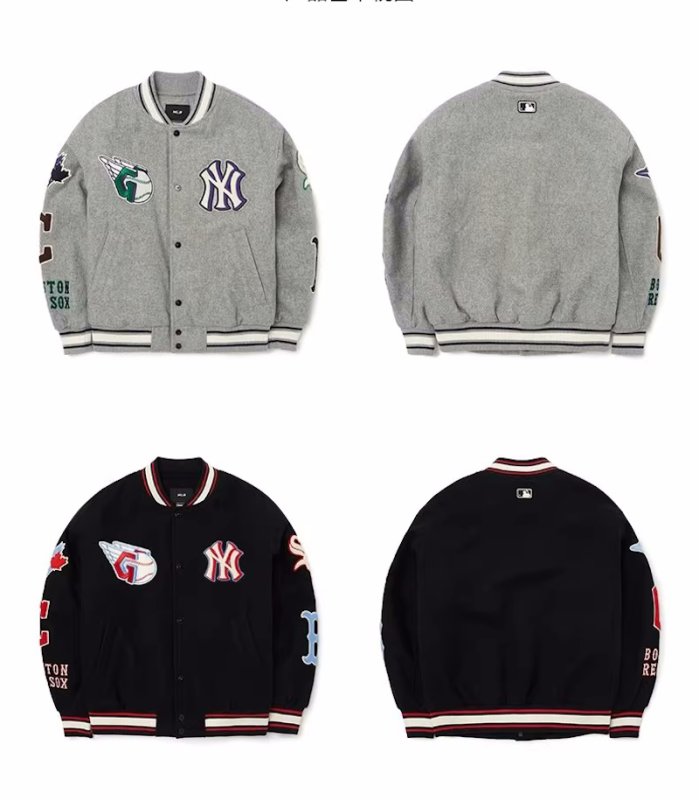 画像5: MLB NY windproof embroidery baseball jacket stadium jacket baseball uniform jacket blouson  ユニセックス 男女兼用MLB NYニューヨークヤンキース刺繍スタジアムジャンパー スタジャン MA-1 ボンバー ジャケット ブルゾン (5)