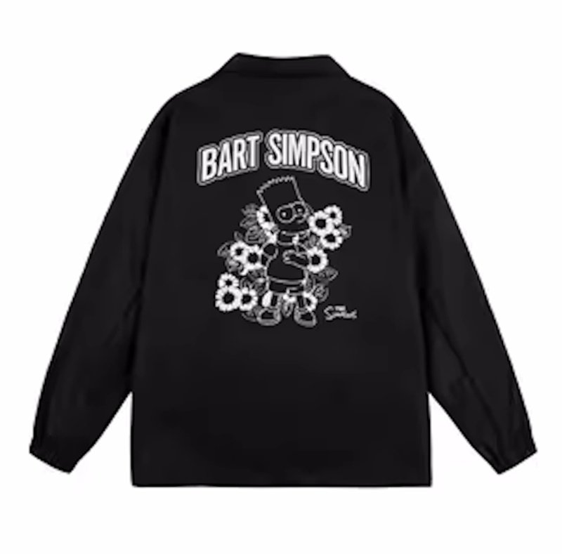 画像10: The Simpsons Funny Cartoon Character Logc Letter Print Lapel Jacket baseball jacket stadium jacket baseball uniform jacket blouson  ユニセックス 男女兼用ザ・シンプソンズキャラクターレタープリントラペルウインドブレーカースタジアムジャンパー スタジャン MA-1 ボンバー ジャケット ブルゾン (10)