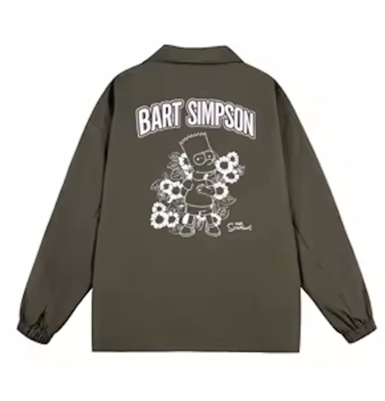 画像2: The Simpsons Funny Cartoon Character Logc Letter Print Lapel Jacket baseball jacket stadium jacket baseball uniform jacket blouson  ユニセックス 男女兼用ザ・シンプソンズキャラクターレタープリントラペルウインドブレーカースタジアムジャンパー スタジャン MA-1 ボンバー ジャケット ブルゾン (2)