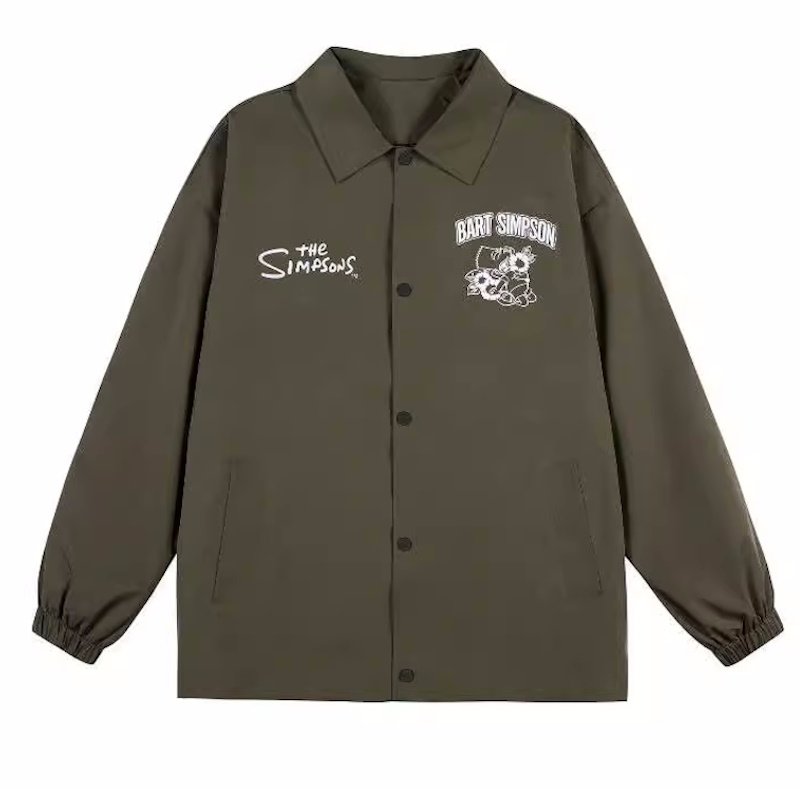 画像6: The Simpsons Funny Cartoon Character Logc Letter Print Lapel Jacket baseball jacket stadium jacket baseball uniform jacket blouson  ユニセックス 男女兼用ザ・シンプソンズキャラクターレタープリントラペルウインドブレーカースタジアムジャンパー スタジャン MA-1 ボンバー ジャケット ブルゾン (6)