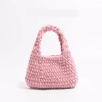 画像11: Plush Cotton Knitted Handbag tote Wrist bag　ユニセックス男女兼用ニットハンドメイドトートリストバッグ (11)