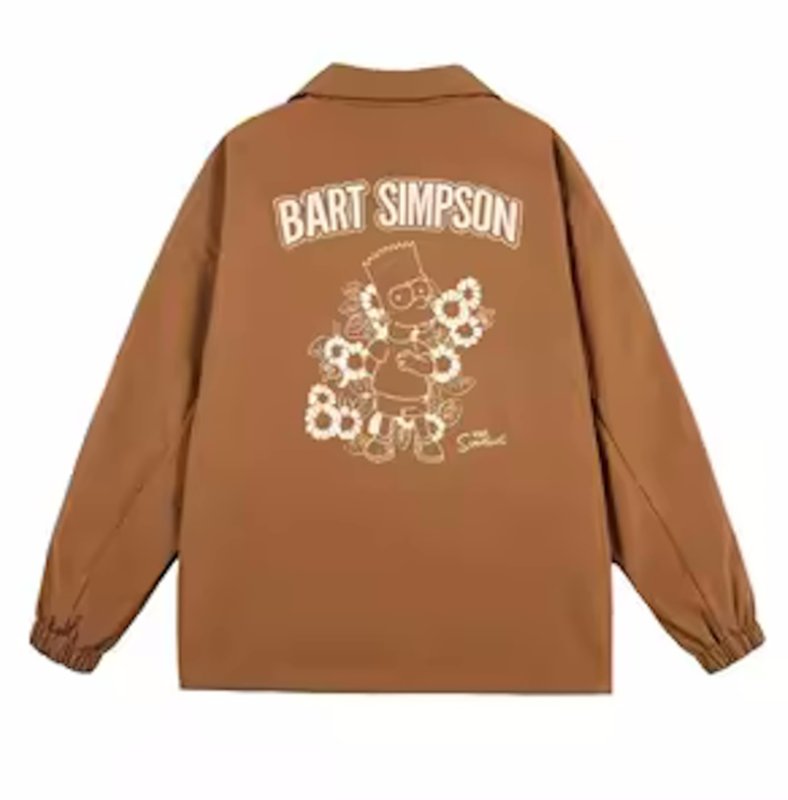 画像4: The Simpsons Funny Cartoon Character Logc Letter Print Lapel Jacket baseball jacket stadium jacket baseball uniform jacket blouson  ユニセックス 男女兼用ザ・シンプソンズキャラクターレタープリントラペルウインドブレーカースタジアムジャンパー スタジャン MA-1 ボンバー ジャケット ブルゾン (4)