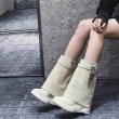 画像2: Shark Lock Split Middle Length Boots wedge boots  シャークロック スプリット ウェッジソールブーツ (2)